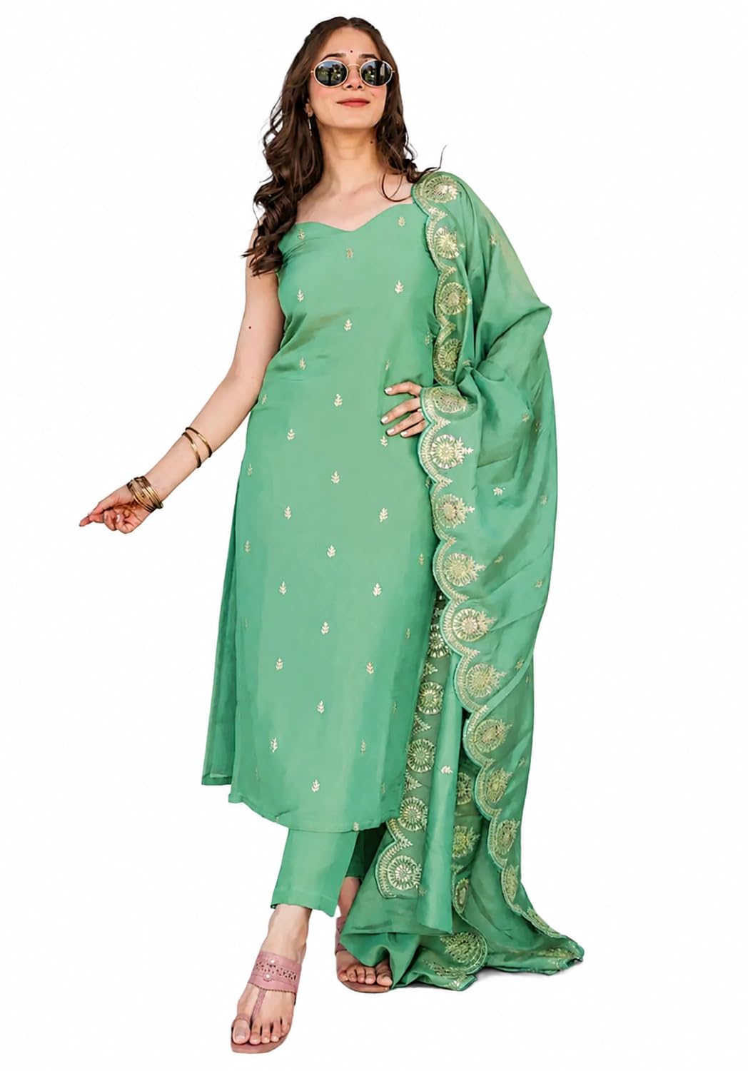 Women’s Georgette Kurta Pant Dupatta Set | Embroidered Straight Kurta Set for Women | Ethnic Wear Suit Set with Dupatta | Festive Salwar Suit-picture-50