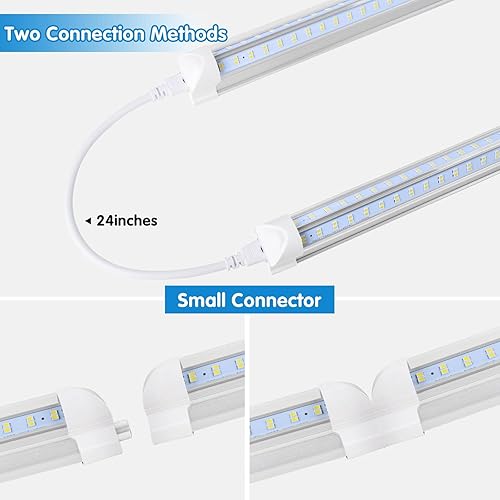 Miniatura 4 de Luces LED para tiendas, luces LED de tienda de 4 pies, 50 W, 6500 K, 7000 lúmenes, luz blanca transparente, luz de tienda de 4 pies y 110 V