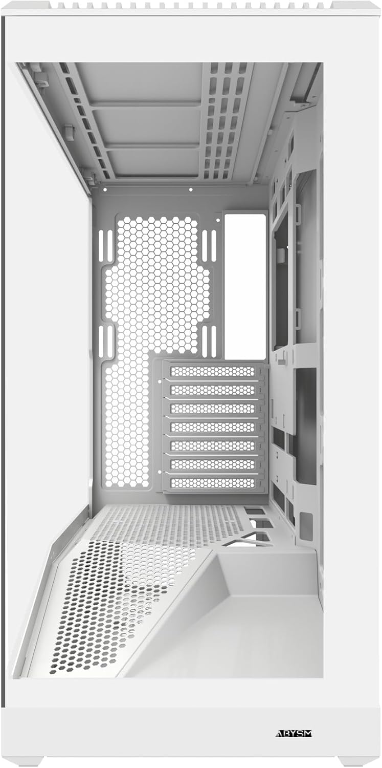 ముందు view of the Abysm Gaming Arian Frame A400 PC case