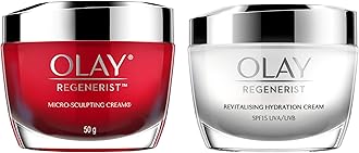 Day Cream Regenerist Microsculpting Moisturiser (NON SPF), 50g And Olay Day Cream Regenerist Collagen Boost SPF 15, 50g