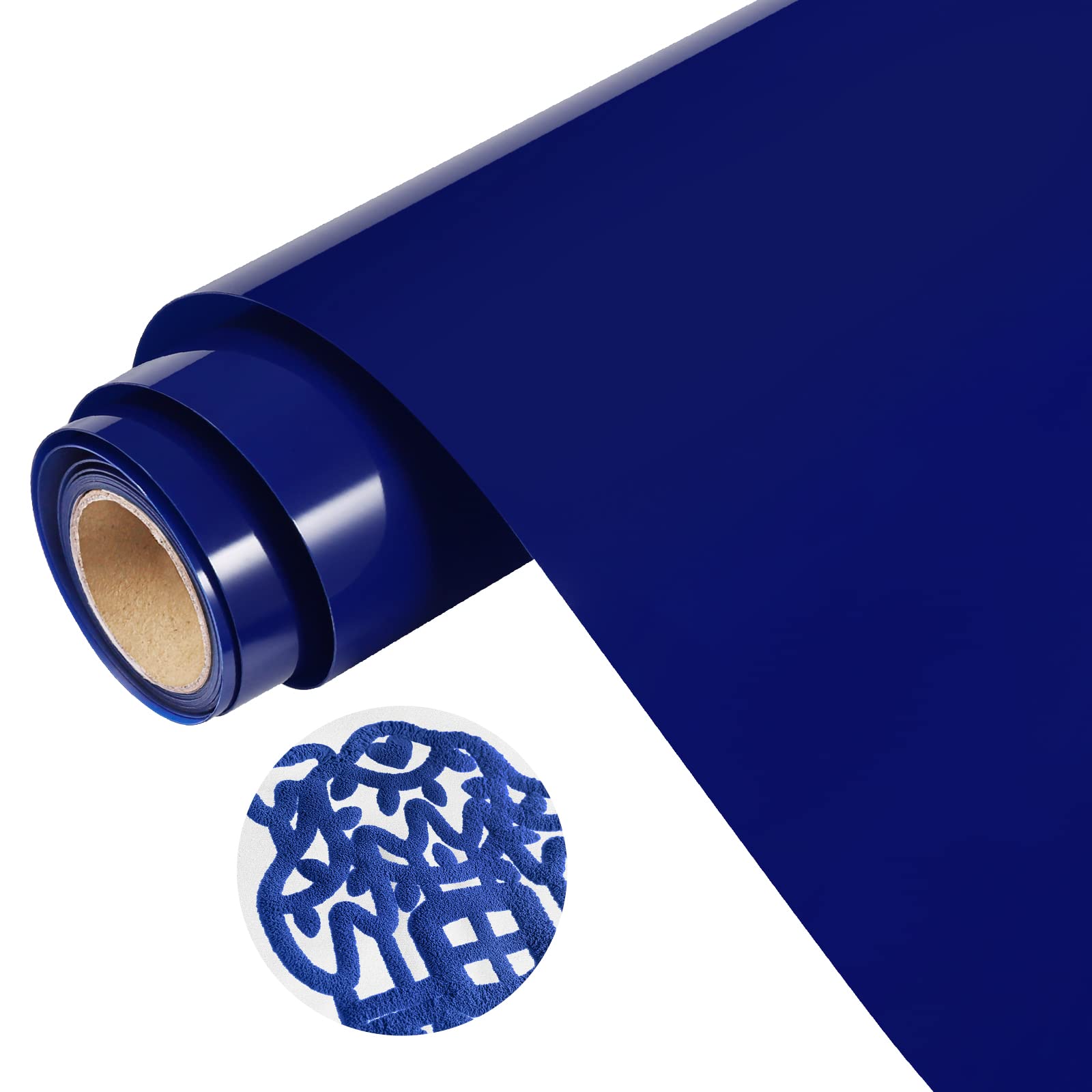 Gatichetta Heat Transfer Vinyl 10"x6ft 3D Puff HTV Heat Press Iron on Vinyl Foaming HTV for T-Shirts, Fabris, DIY Designs, Blue