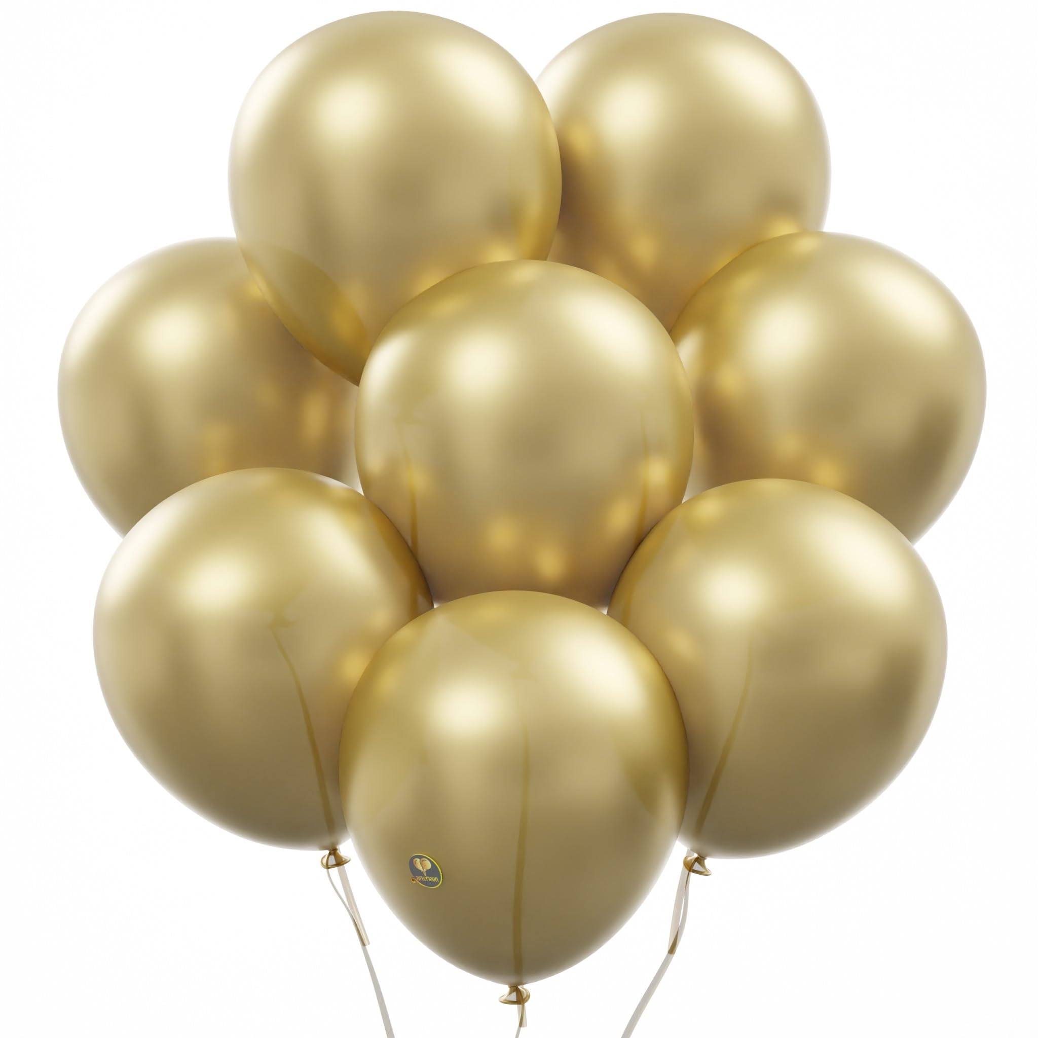 AFTERLOON® Biodegradable Balloons Gold 12 Inch 100 Pack, Matte Color Thickened Extra Strong Latex Helium Float, for Baby Shower Gender Reveal Garland
