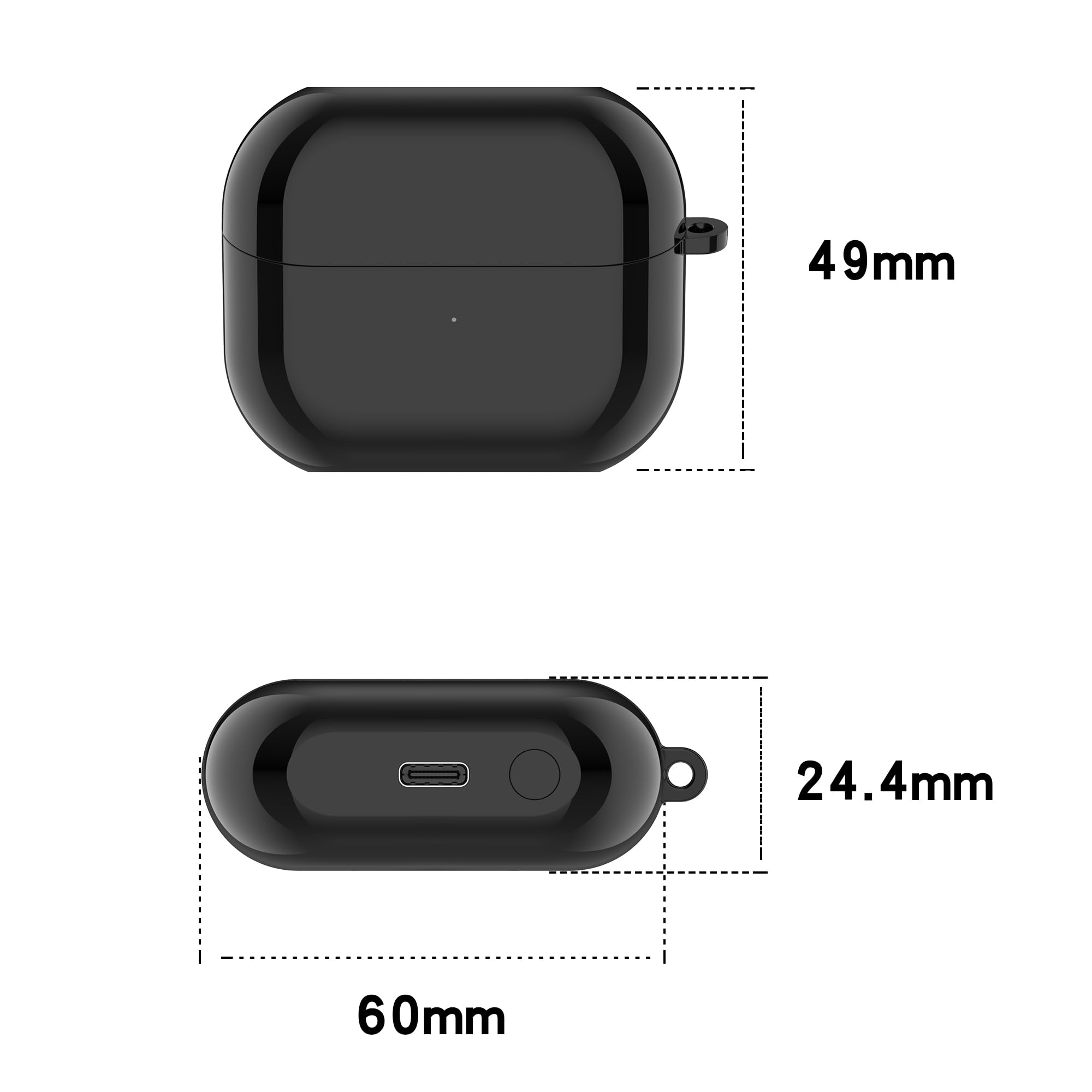 Étui de chargement de rechange compatible avec Samsung Galaxy Buds 3 Pro - Boîtier de chargement - Support pour écouteurs SM-R630 (noir)