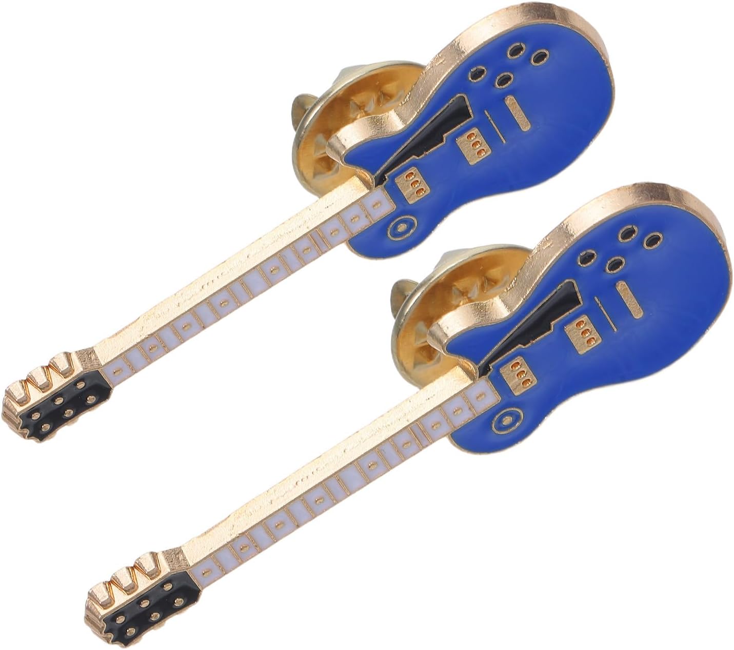 Vintage Cute Guitar Brooch Pins 2pcs Alloy Decorative for Backpack