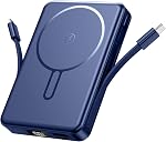 for Magsafe Power Bank 10000mAh,Wireless Portable Charger with led display,Magnetic powerbank Built in USB-C&Lightning Cable 22.5W Fast Charging Battery Pack,5 Outputs&2 Inputs for iPhone Samsung etc.
