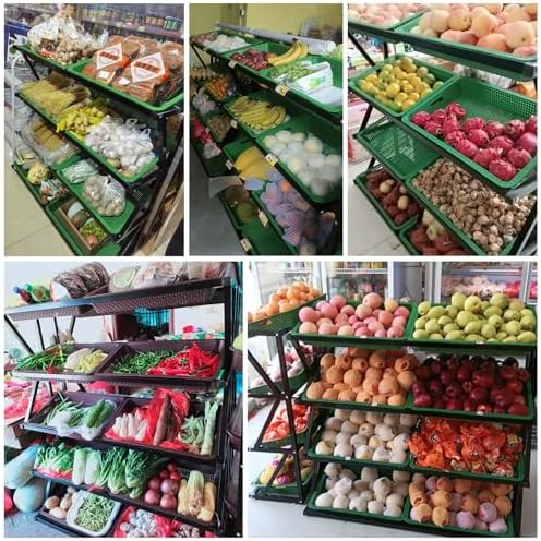 5-Tier Commercial Supermarket Fruit Rack & Vegetable Shelf, Large Capacity Snack Storage Basket for Pantry, Retail Store & Market - Ideal Potato & Onion Organizer for Kitchen