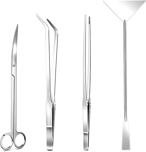 Cooclensportey Aquascape Tools - Kit de 4 herramientas de paisajismo acuático premium, herramientas duraderas para acuario, incluye tijeras de