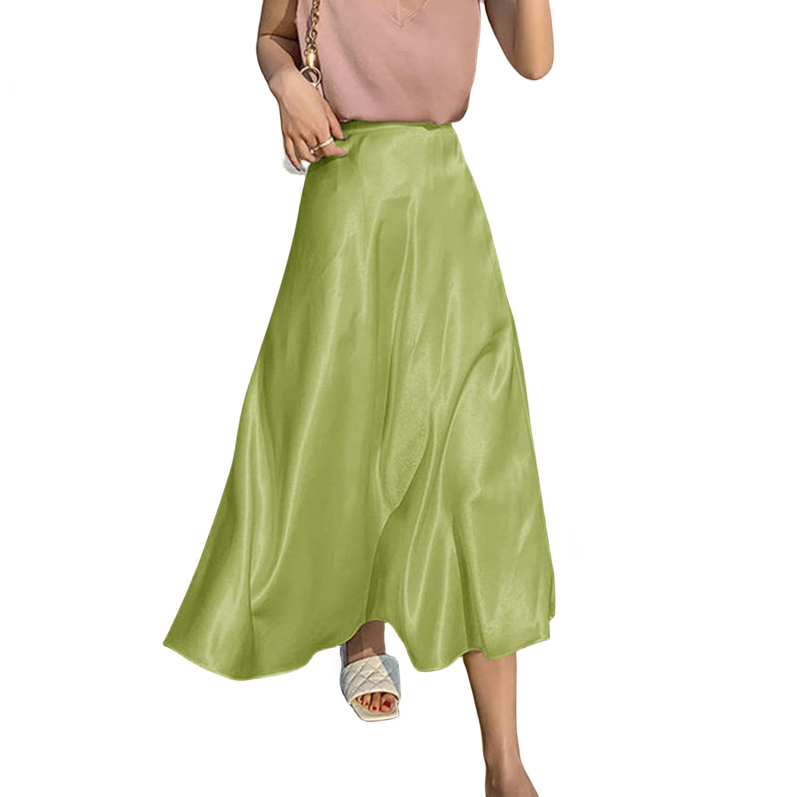 NOGRAX Falda Larga Mujer Faldas para Mujeres De Verano Fashion Fashion Midi Longitud De La Cintura Alta De La Cintura Delgada Delgada.