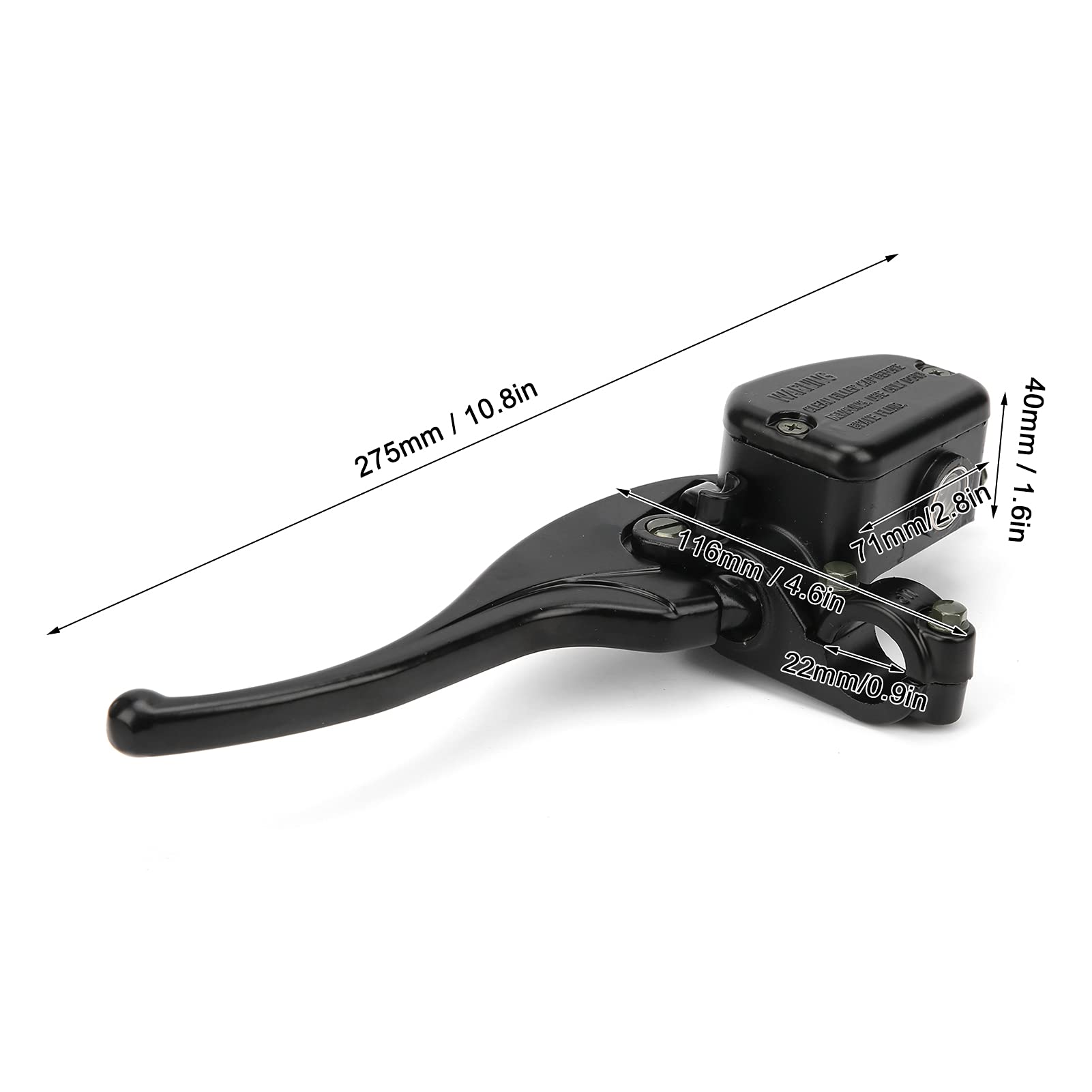 Fydun Cylindre de Levier d'embrayage de Moto, Maître-Cylindre de Levier d'embrayage Hydraulique en Alliage D'aluminium Côté Gauche Universel pour Moto avec Guidon 7 / 8in