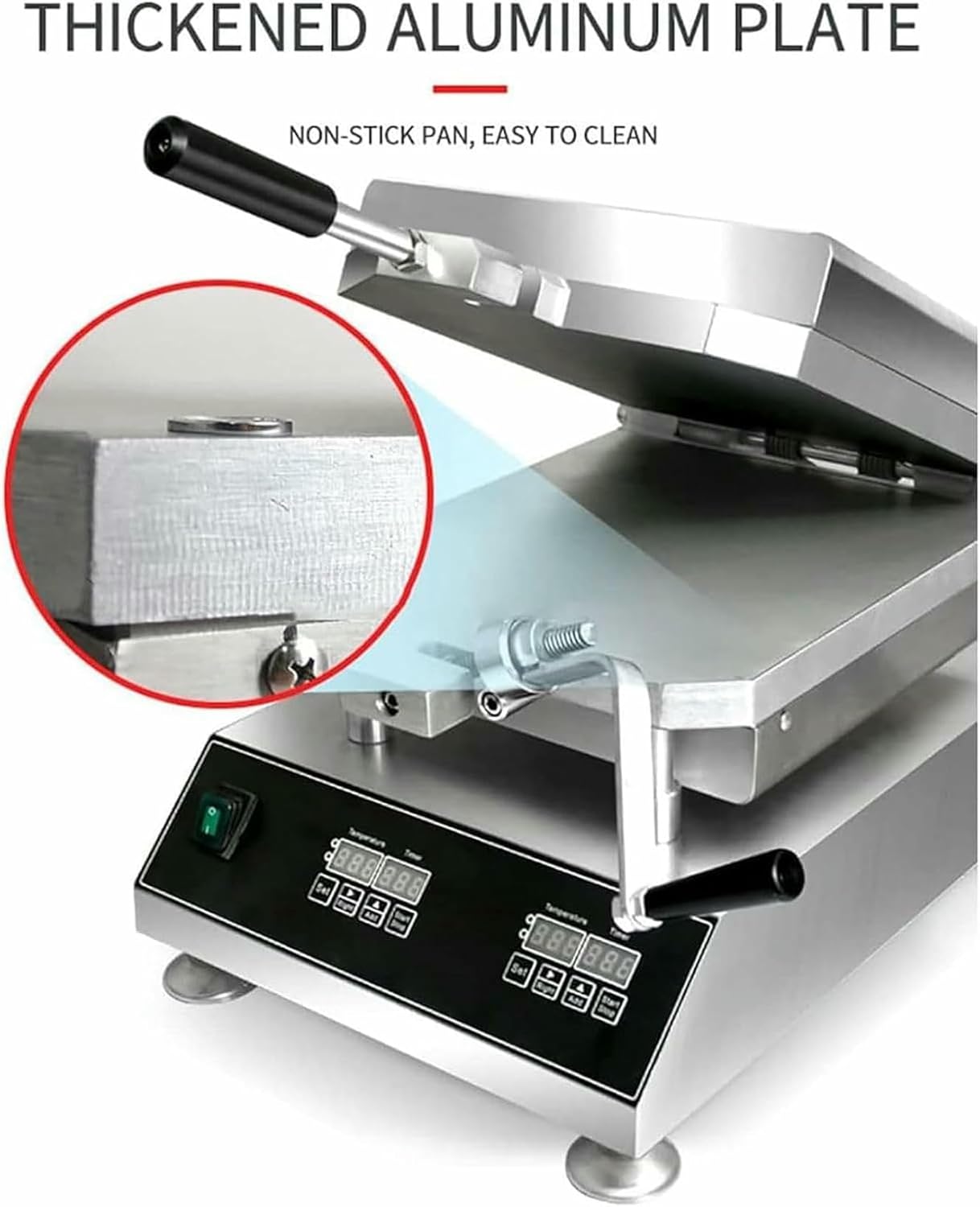 Commercial Seafood Cake Maker,Commercial Senbei Machine,2800W Non-Stick Crepe Pan, Adjustable Temperature