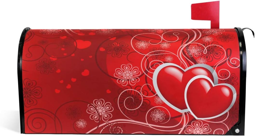 WOOR Valentines Day Magnetic Magnetic Mailbox Cover Standard Size for Garden Yard Outdoor Decorations-18 x 20.8"