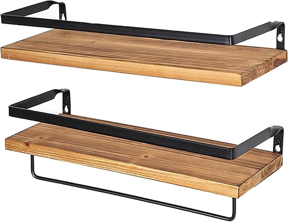 Amazon 壁掛け棚 木製 壁 棚 賃貸 ウォールシェルフ 壁面 棚 幅42 奥行14 5 高さ7cm 2個セット トイレ 収納 ラック おしゃれ 飾り棚 壁掛けシェルフ ラック 木製 ラック 棚 壁 フィギュア パイン 壁面収納 棚 セット 薄黄色 薄黄色 オープンシェルフ ラック