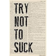 Try Not To Suck dictionary background Poster Print
