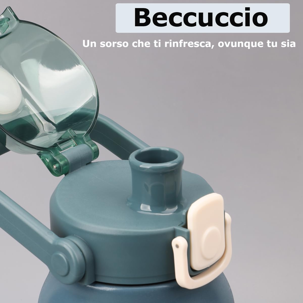 Borraccia Termica 1 Litro In Acciaio Inox 316 Con Manico – Termos Per Acqua Calda/fredda, Palestra, Bambini, Sport