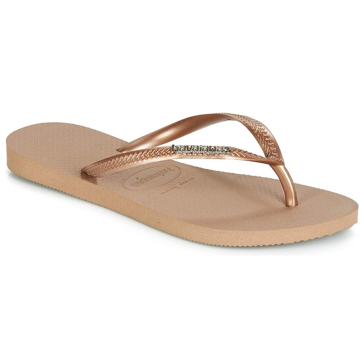 Havaianas Slim Logo Metallic Women FlipFlop Rose Gold/Rose Gold 3.5/4 UK