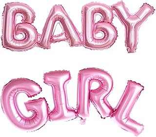مجموعة بالونات هيليوم فويل مايلر بتصميم حروف كلمة "Baby Girl"، مناسبة لزينة عيد الميلاد وزينة الحفلات