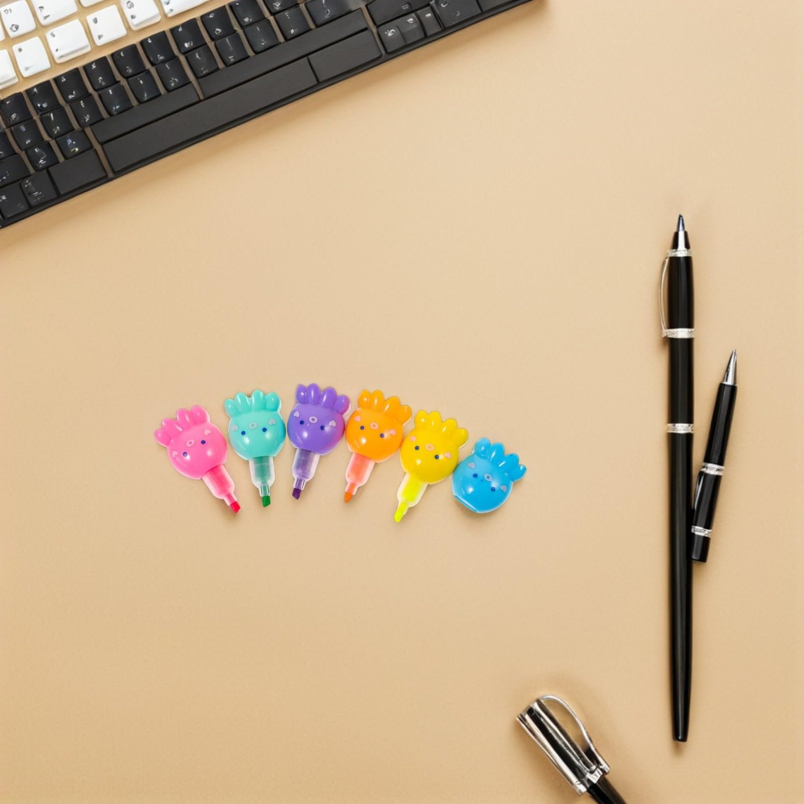 2 Set Evidenziatori Mini Polpo Colorati Impilabili Fluorescenti per Scrittura e Pittura DIY per Studenti