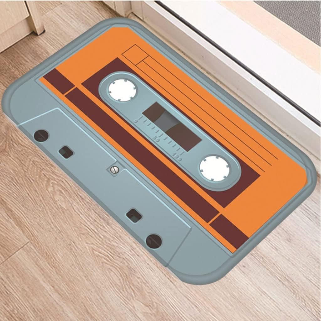 HBJWOV Mats Anti Slip Floor Carpet Tape Pattern Print Doormat for Bathroom Kitchen Entrance Rugs Home(Black)