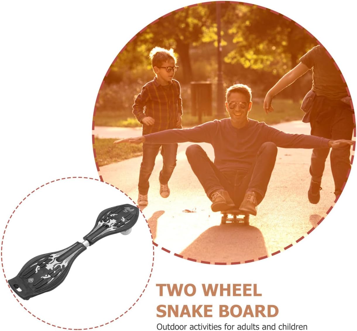 Glitter Wheel Caster Board Two-Wheel Balance Skateboard for Boys and Girls and Adults Sturdy Plastic Construction Fun Exercise Toy for Indoor and Outdoor Use