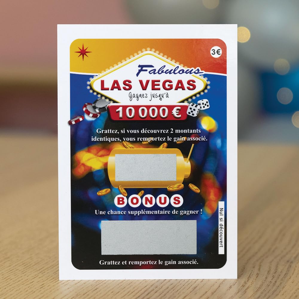 Cartes à Gratter Annonce Grossesse Lot de 5 - Tickets Surprise Style Loterie Las Vegas - Fabriqué en France