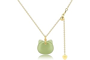 DAUMIER Green Jade Pendant Cat Necklace for Women and Girls: A Symbol...