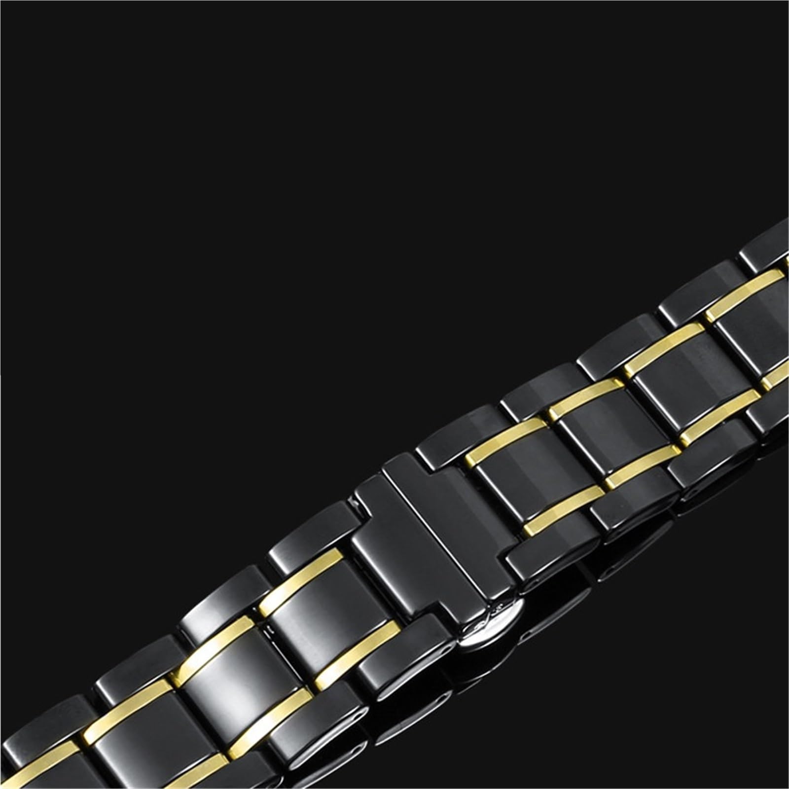 Cinturino for orologio in ceramica nero a sgancio rapido con fibbia pieghevole in acciaio inossidabile 14mm 16mm 18mm 20mm Accessori di ricambio moda