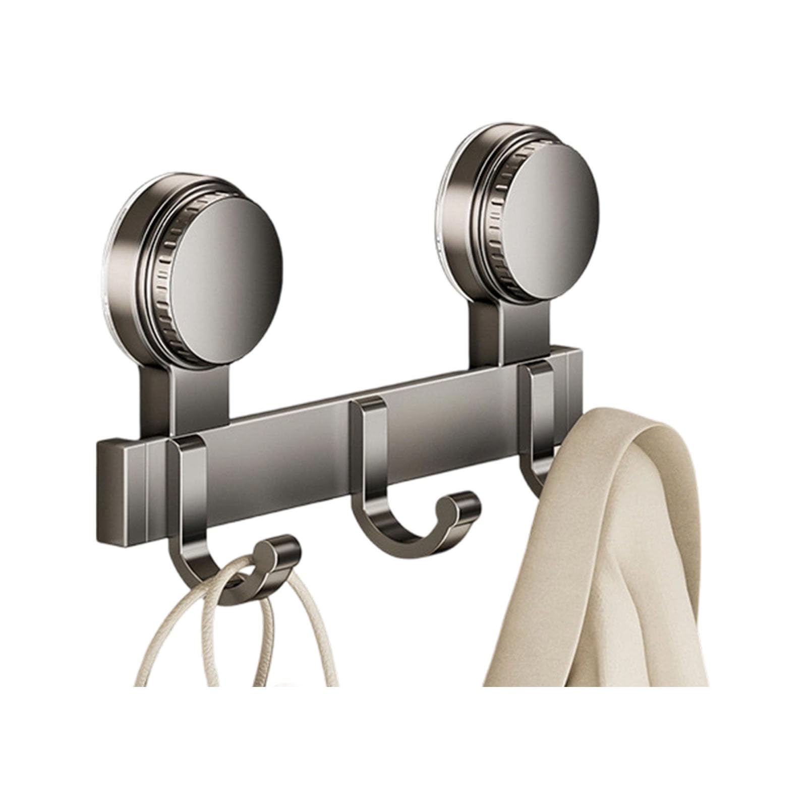 Tertioi 3 Hooks Space Saving Suction Hook Adjustable Non-Slip Strong Cup For Small Apartment Rental