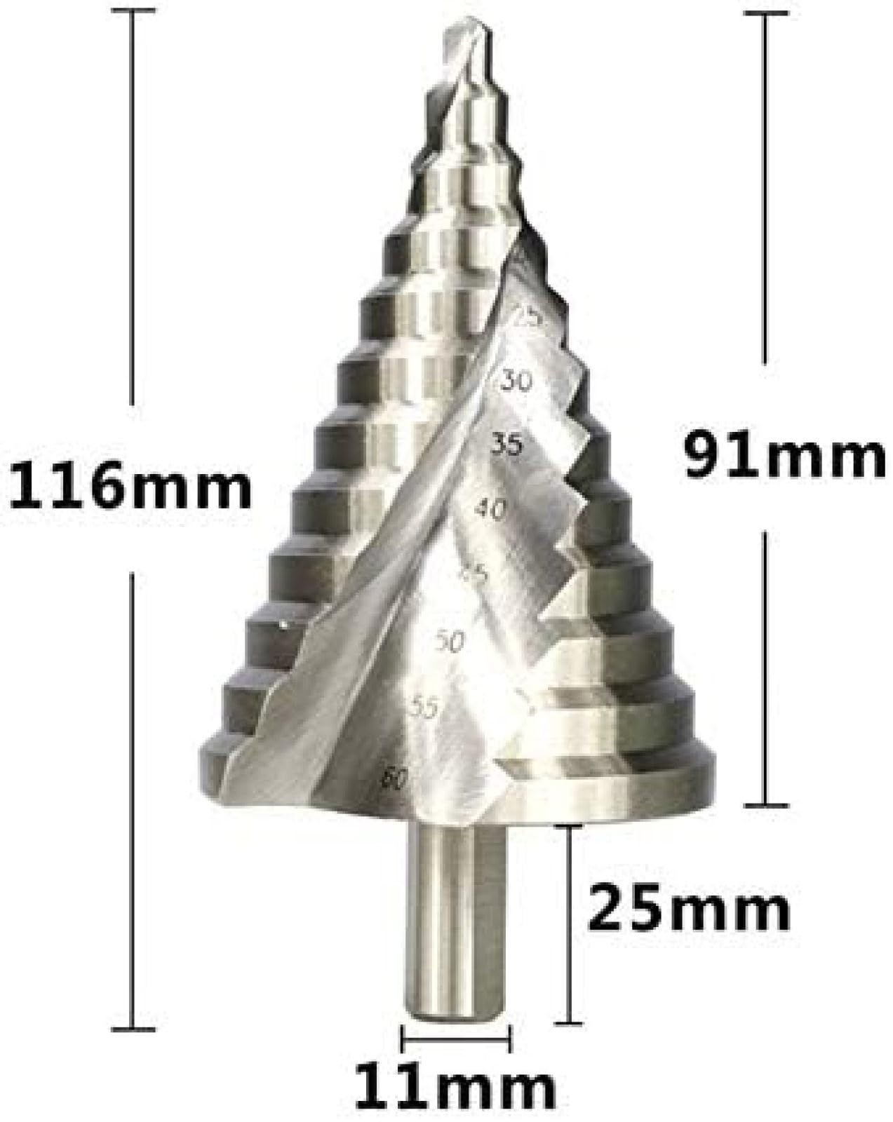 Broca escalonada, Brocas para Metal, Broca escalonada de carburo HSS 4-32 mm 6-60 mm Broca escalonada Ranura en Espiral Pagoda Taladro Mango Triangular Cincel Taladro cónico Escalonado Herra