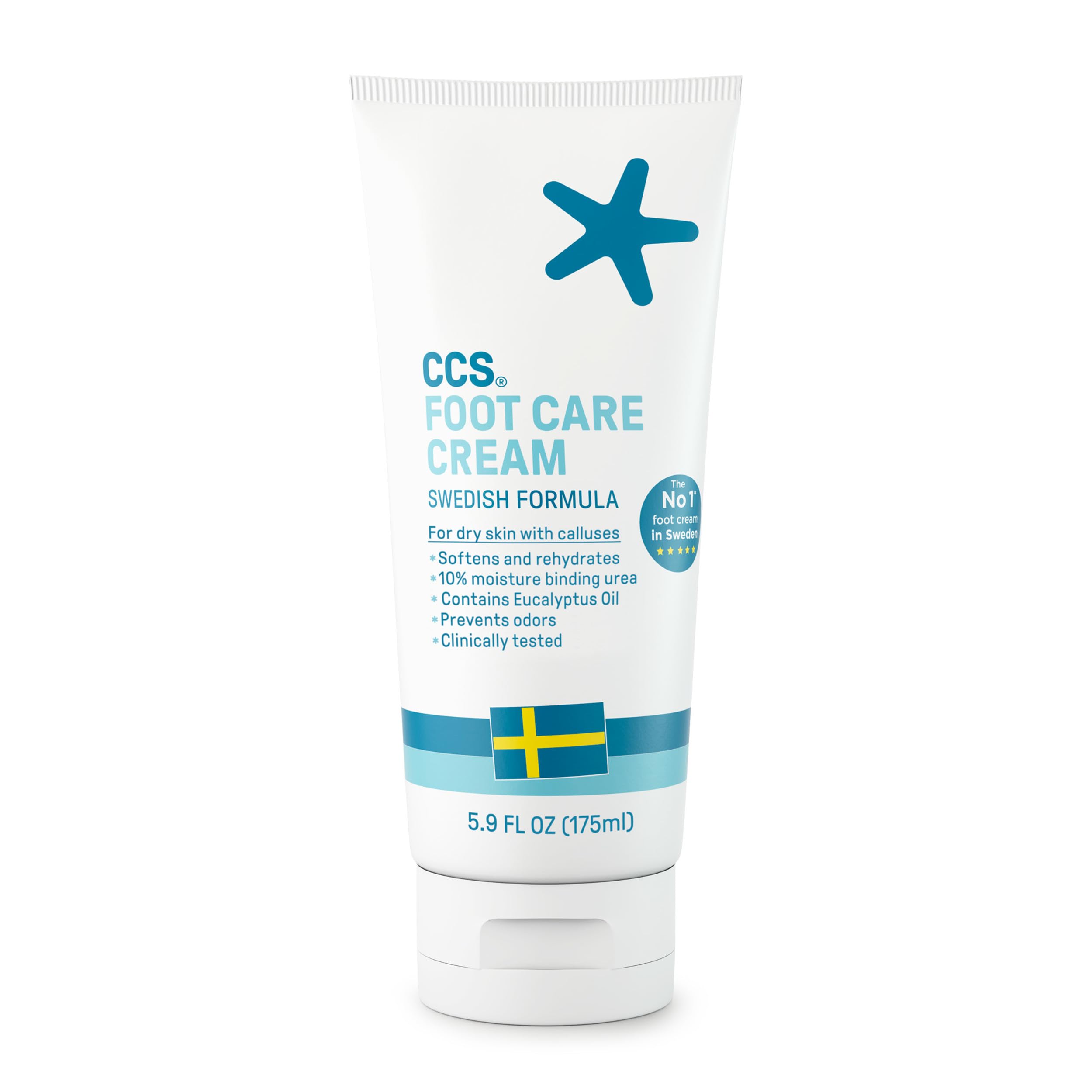 CCS Professional Foot Care Cream 175 ml - Moisturise and Protect Dry and Callused Feet, Contains 10% Urea and Eucalyptus Oil, Clinically Tested, Suitable for Diabetics