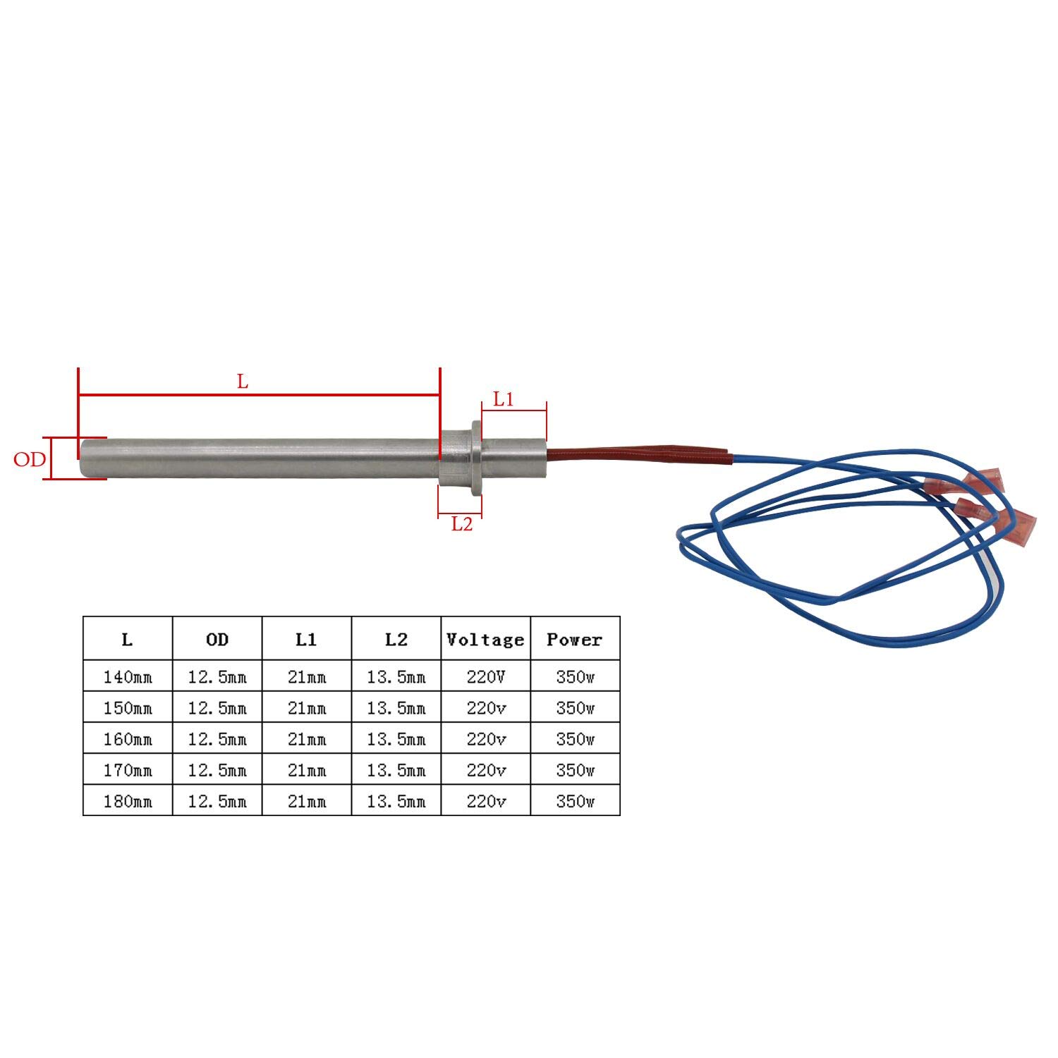 Pellet Igniter 350w 220v OD12.5mm Pellet Wood Stove 140 150 160 170 180mm - ( Specification: L150mm )