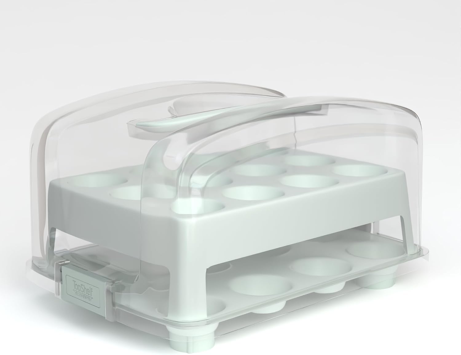 Top Shelf Elements MINI Cupcake Box. NOT For Standard Size Cupcakes. Fashionable White Carrier Holds 24 MINI-Size Cupcakes, Cupcake Traveler,