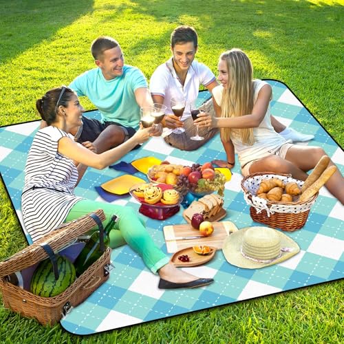 CIRULLI Picknickdecke CIRULLI Picknickdecke 200x200 cm,Strandmatte Faltbar,Stranddecke mit wasserdichter Basis,Ideale Picknickdecken für Picknicks,Camping