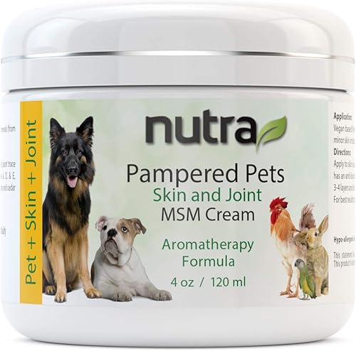 Nutra Health Pampered Pets Crema MSM para la piel y las articulaciones en tarro de 4 onzas (4.1 fl oz)