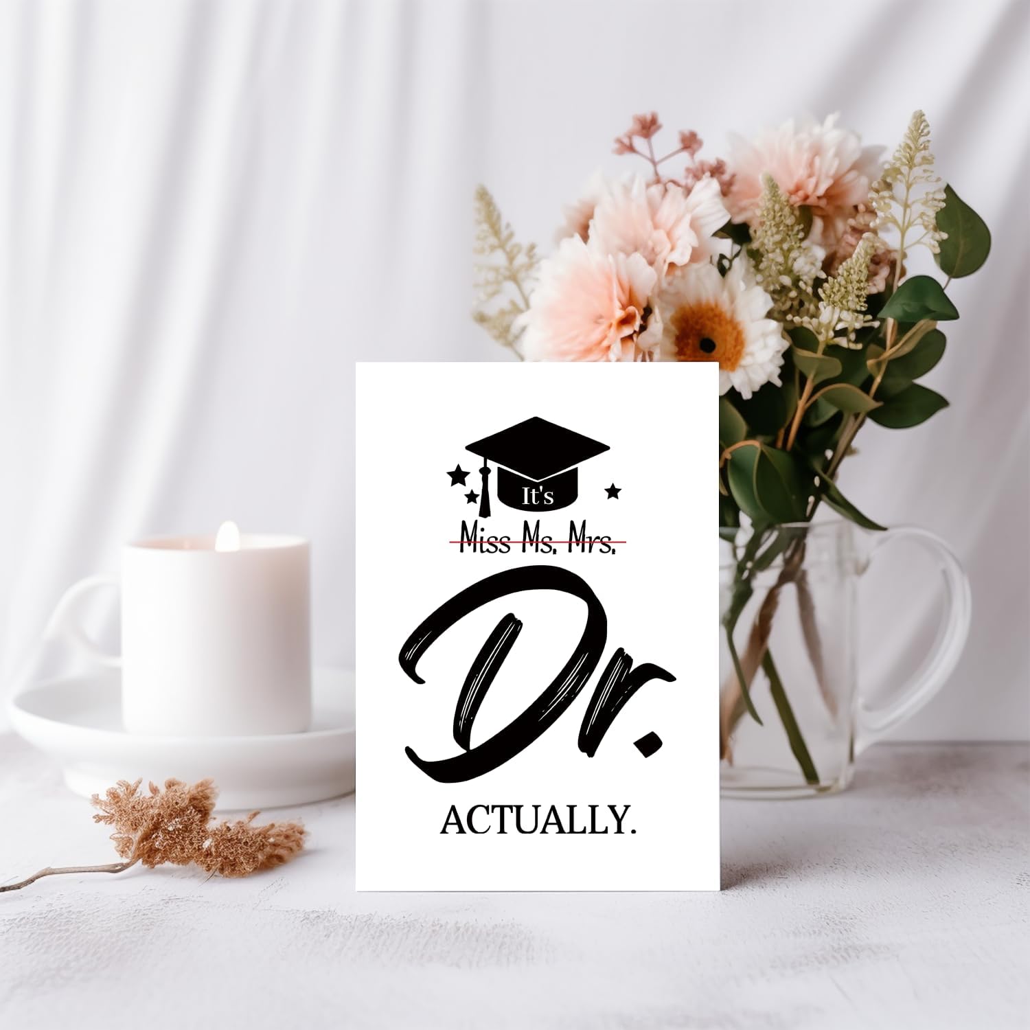 Funny PhD Graduation Card Gift for Women, Humor Doctor Gifts, Congratulation Card for Doctoral Graduates, Medical School Graduation Card for Her, New Dr Card, It's Dr Actually #2 image 2 of 5 B0D53Q3ZQN