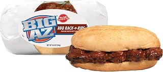 Advance Pierre Big Az Rack Oiled Ribs BBQ Pork Sandwich - 8.6 oz, 8 Count Bulk Case for Foodservice