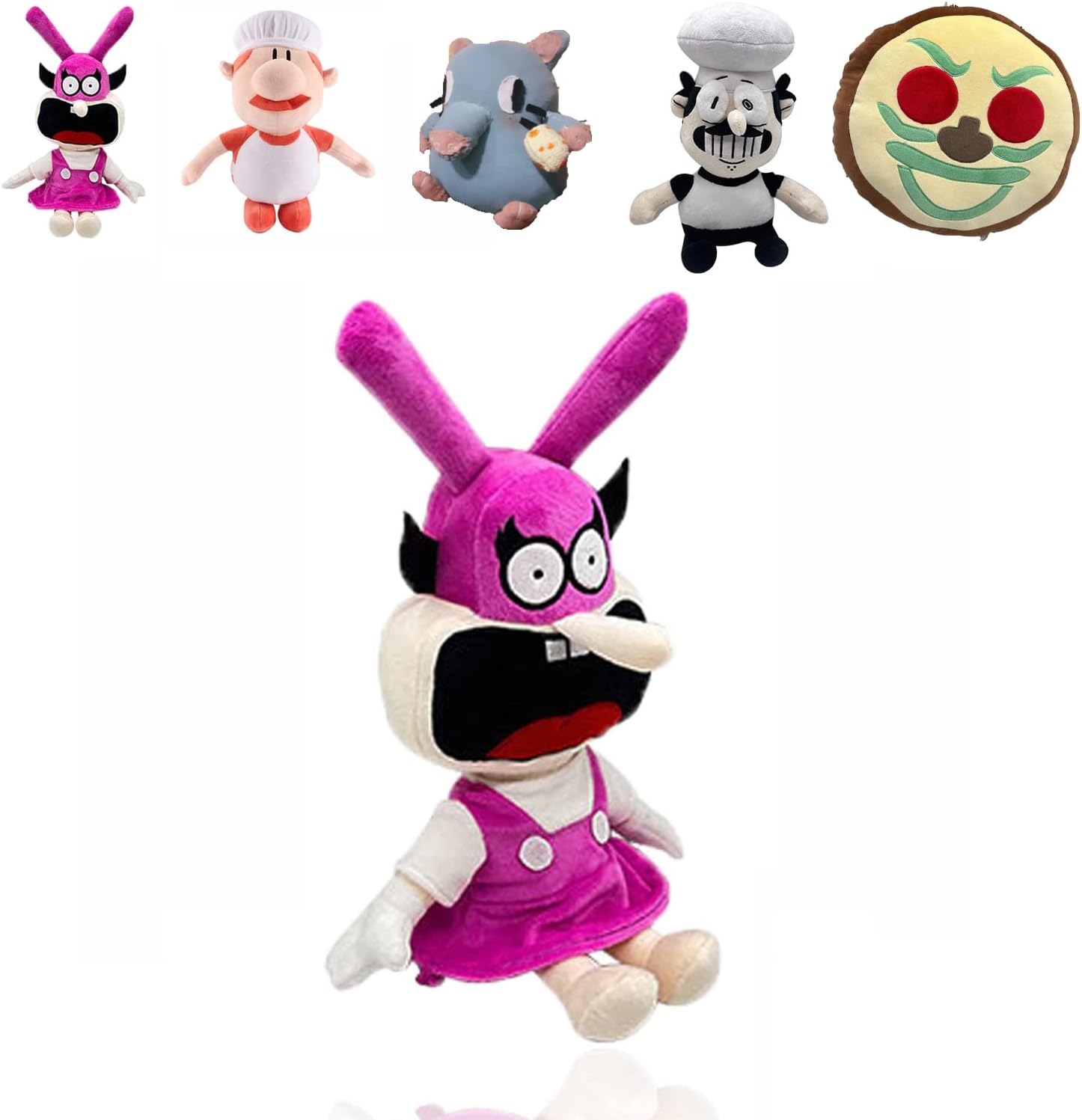 JJKTO Pizza Tower Pizza Face,10" Pizza Tower Plush Toy,The Noise Pizza