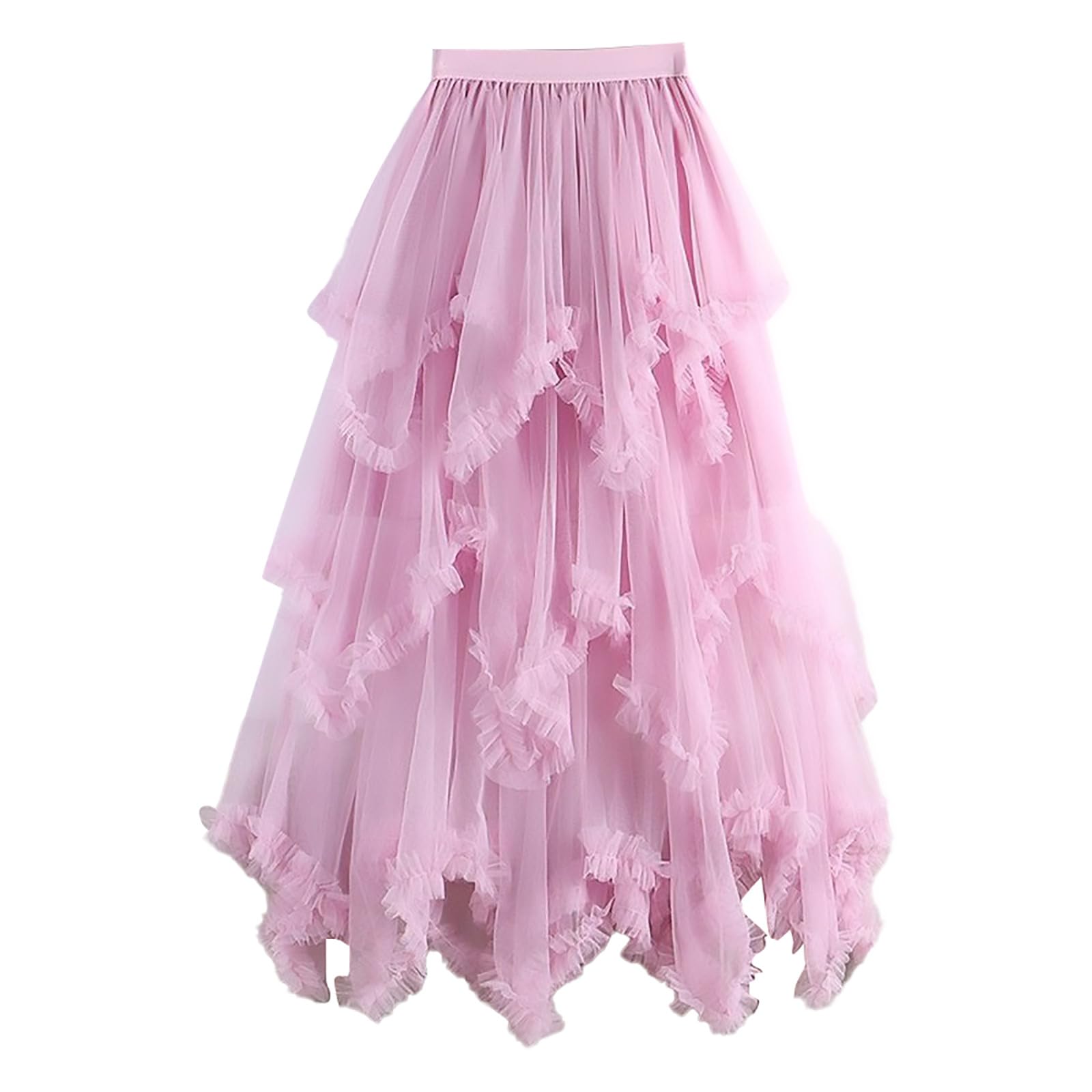 Jupe longue en tulle à volants maille multicouche tutu - 4