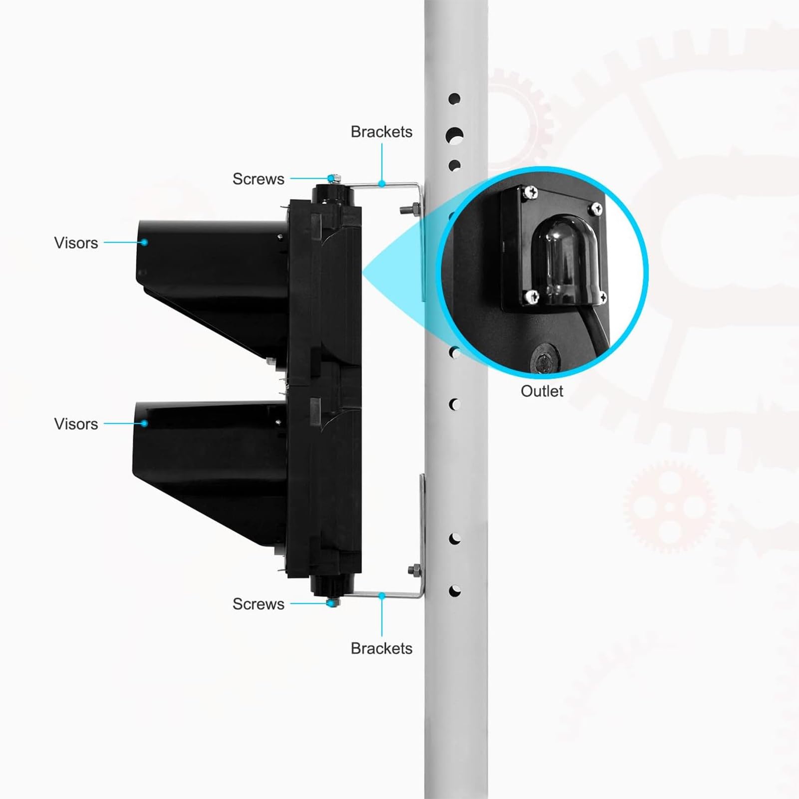 Feu de signalisation Industriel avec télécommande - Feu Stop/Marche LED Rouge/Vert à économie d'énergie pour Routes et décoration - Appliques murales 12 V