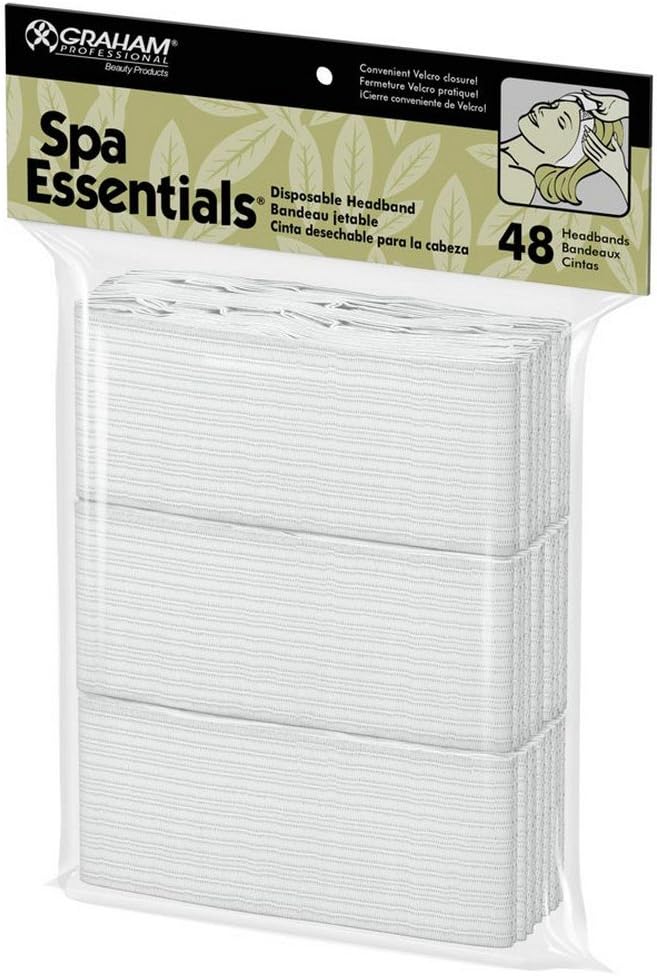 Graham Professional Products Spa Essentials Disposable Headbands, 48 Count, 1 Pack