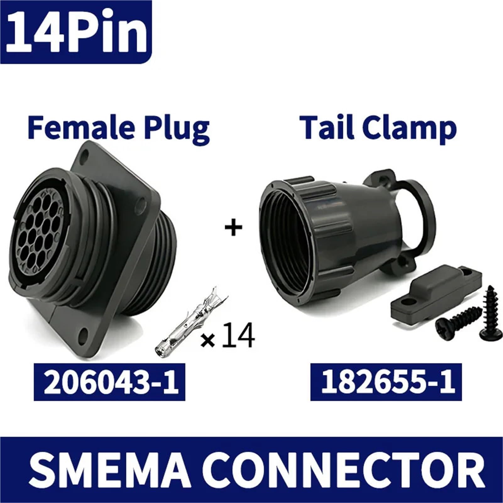 Connecteurs de Signal d'équipement SMEMA SMT 4P/9P/14 Broches AMP/Te, Lot de 1/5/20/50, fiches Aviation 182645, 182919, 182647, 182649, 206043(14p Female Set,1 Set)