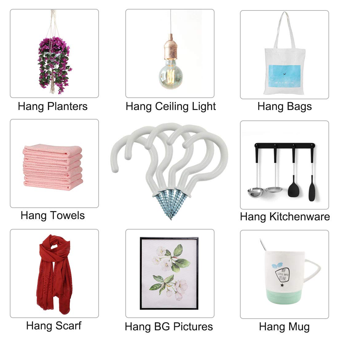 Lot De 40 Crochets à Vis En Forme De Tasse – Plaqués Nickel – Pour Mur/plafond – Idéal Pour Suspensions Légères