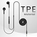 Portronics Conch Theta A in Ear 3.5mm Wired Earphones with In Line HD Mic, Powerful Audio, 14.2mm Dynamic Driver, Unique Earbuds Design, TPE Anti Tangle Wire,In line Controls,Wide Compatibility(Black) gallery image