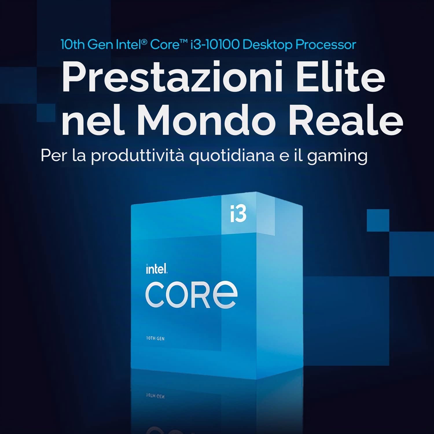 Intel Processore desktop Core i3-10100 4 core fino a 4,3 GHz LGA1200 (chipset Intel serie 400) 65W, numero di modello: BX8070110100