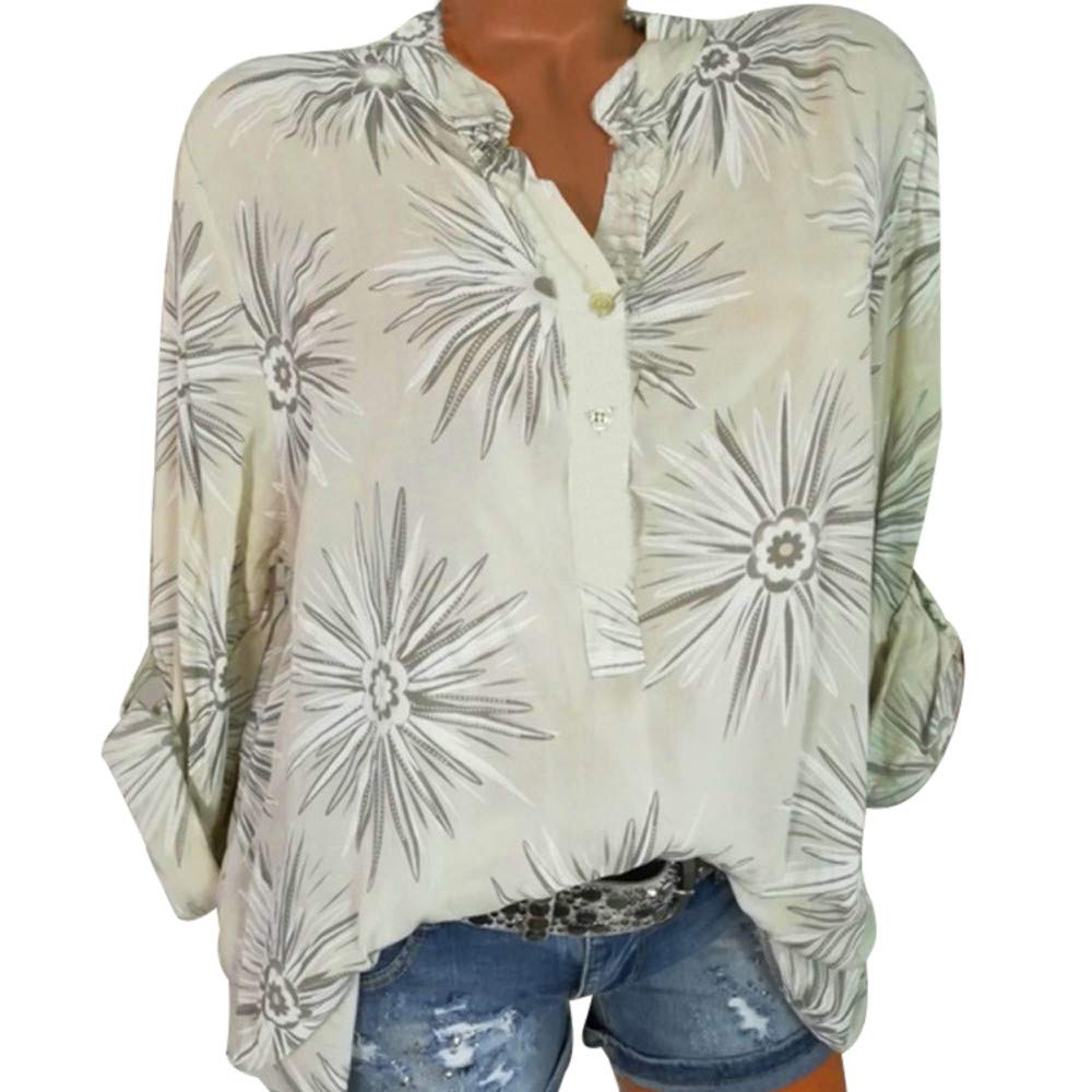 Simayixx Clearance Sale Female Printed Stand Collar Pull-Up Long Sleeve Casual Loose Shirt