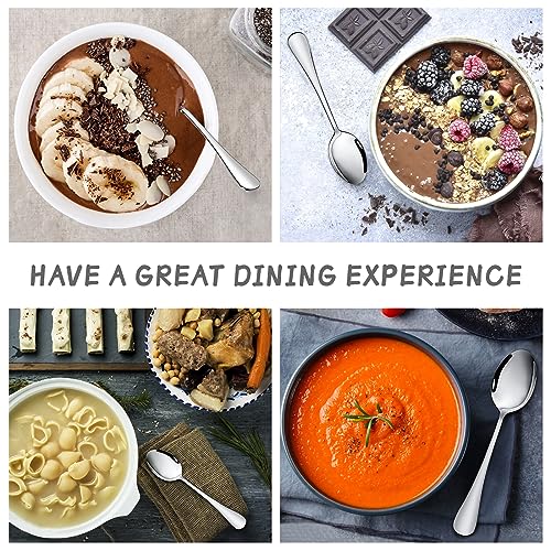 Image of Forks and Spoons Set, 8PCS 6.7 inch Salad Forks and 8PCS 6.7 inch Soup Spoons, Stainless Steel Silverware set of 16, Mirror Polished & Dishwasher Safe
