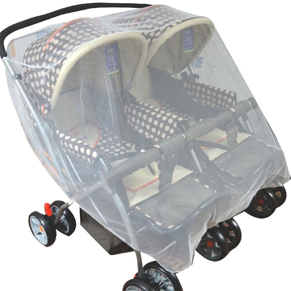 Red antimosquitos para cochecito de bebé, doble red antiinsectos de verano, transpirable, malla para cochecito gemela, accesorios para cochecito doble cochecito