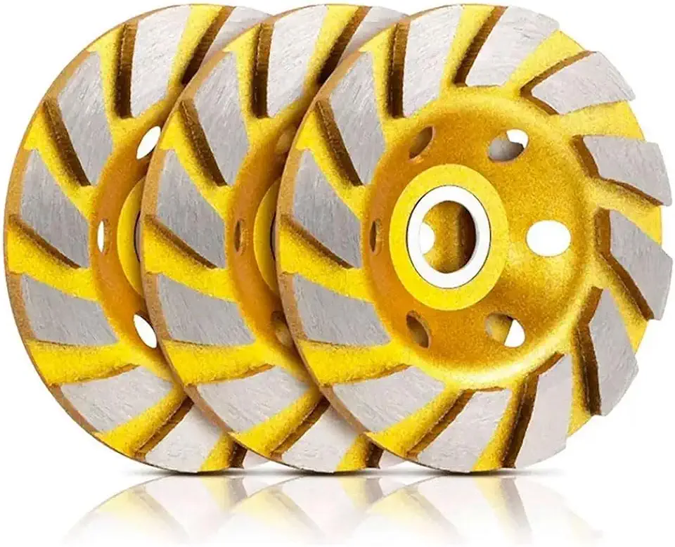 Disco de Desbaste Diamantado para Concreto, 100mm, 3 Discos, Mandril 7/8", para Rebarbadora Angular