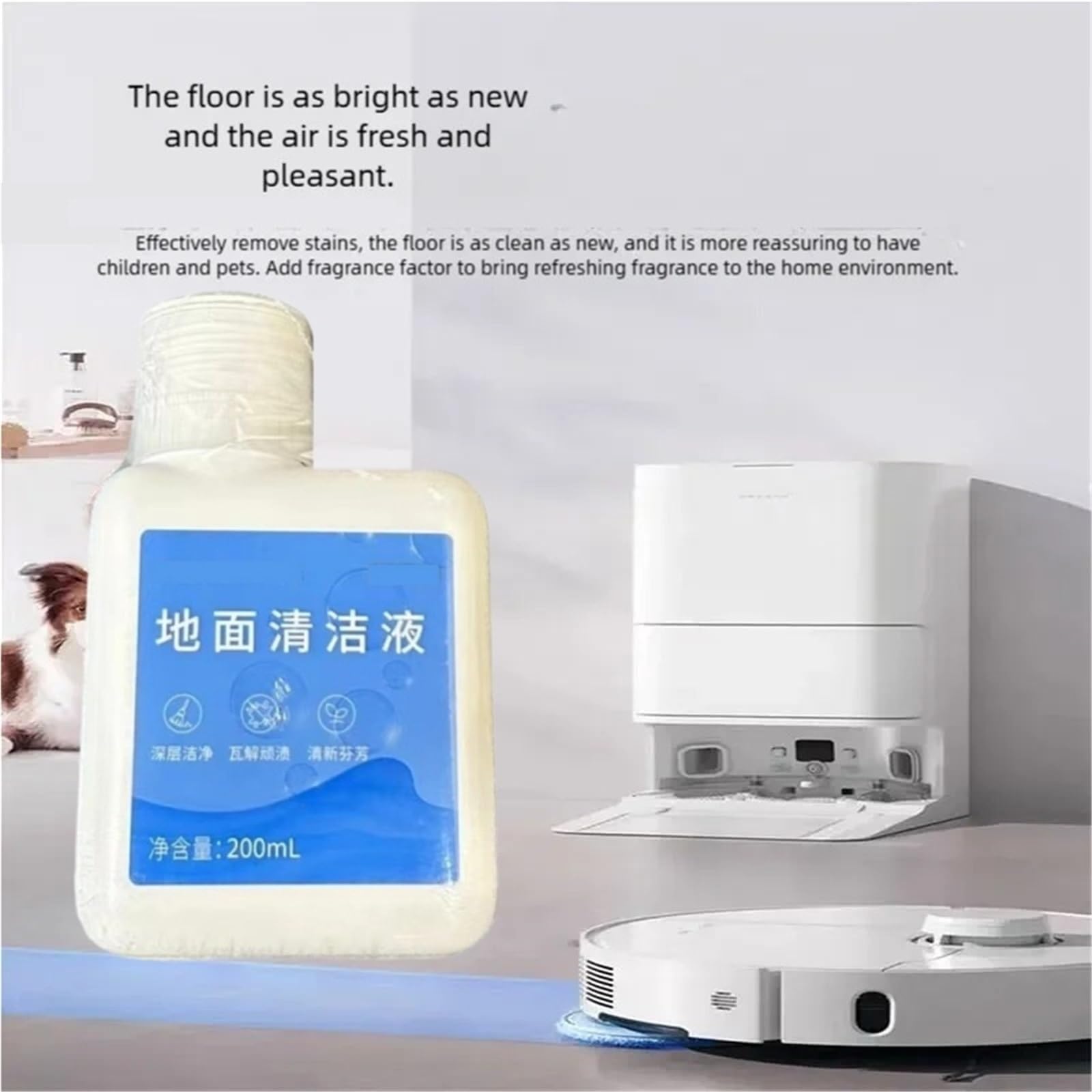 Solución limpiadora de suelos de 200 ml, compatible con MOVA Z50 Ultra/ Z60 Ultra/ AWH6(8 bottles)