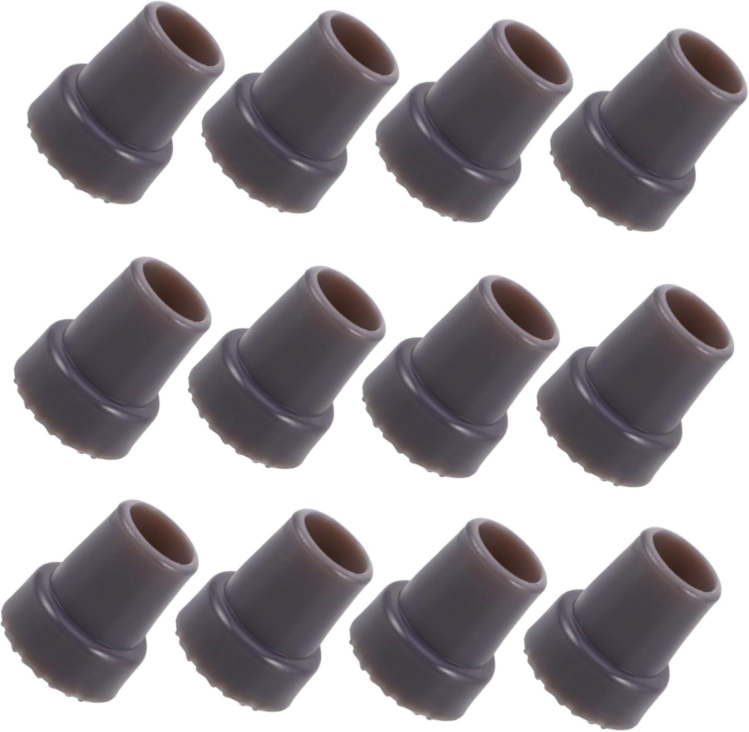 12pcs Heavy Duty Rubber Cane Tips with Metal Inserts 22mm Inner Diameter Non-Slip Walking Stick and Crutch Replacement Ends for Nursing Home and Household Use