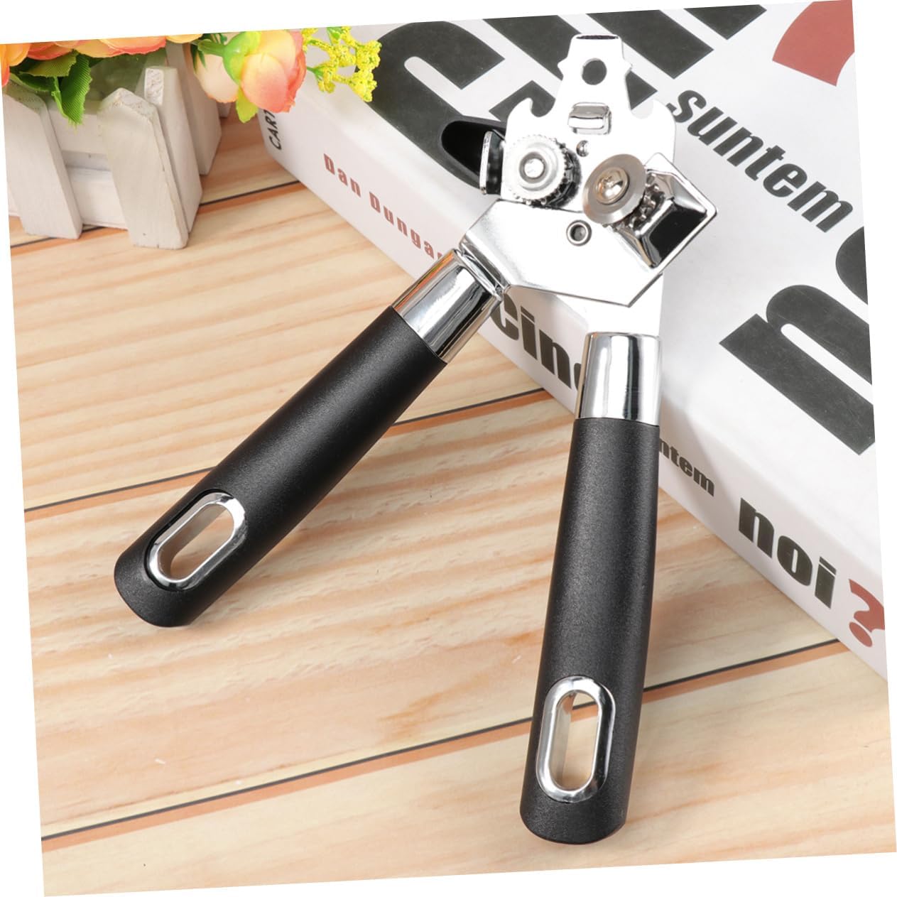 3pcs Can Opener Stainless Steel Jar Opener Multi-Function Bottle Opener Wine Openers Stainless Steel Tin Opener Handheld Bottle Opener Handheld Canner Canopener Handle Printable (Black Medium)